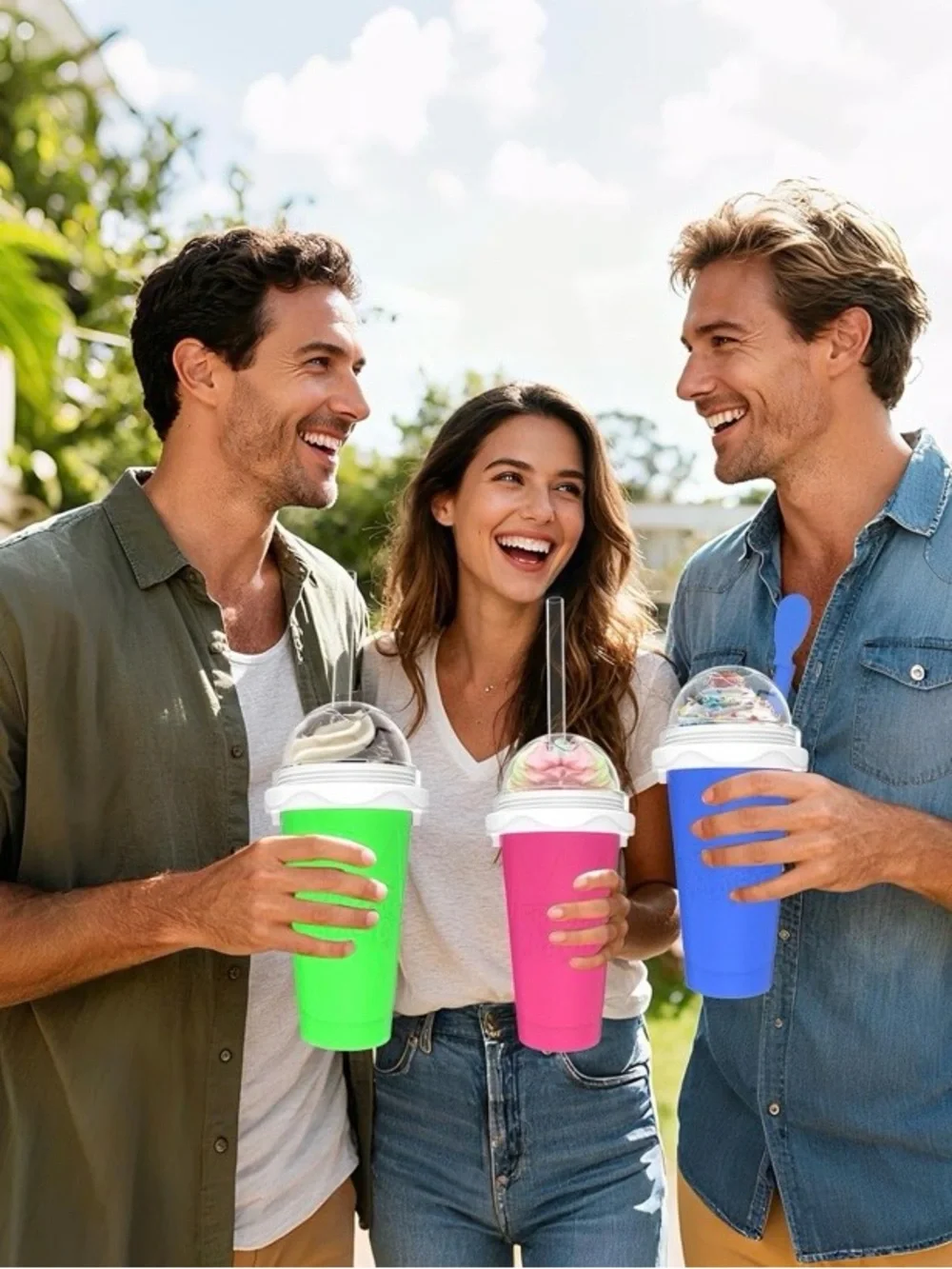 NEW 3-Pack Slushie Maker Cups – Quick-Freeze Squeeze Cups with Lids & Straws - Picture 7 of 9